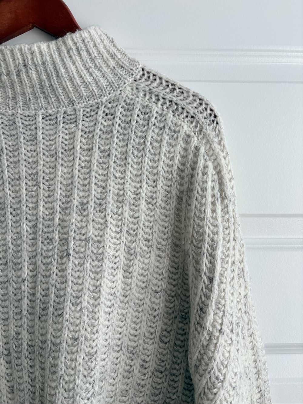 Anthropologie Pilcro Textured Tunic Sweater Cream cozy Wool Blend M - Picture 6 of 13